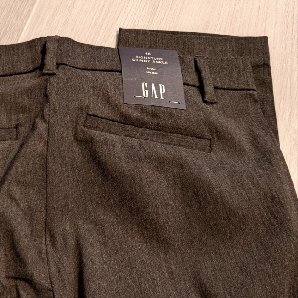 GAP gray signature skinny ankle dress pants, size 10